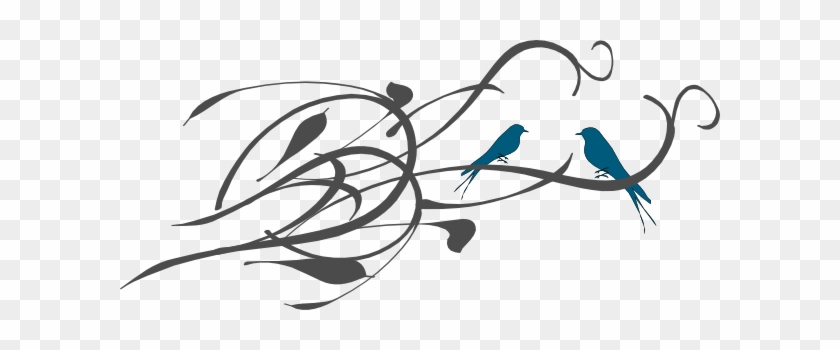 Love Birds On A Branch Clipart - Birds In A Branch Clipart #184141