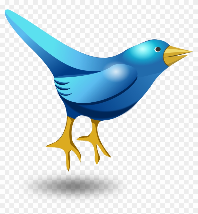 Twitter, Tweet, Bird, Funny, Cute, Blue, Messaging - Bird Cartoon Vector Png #184285