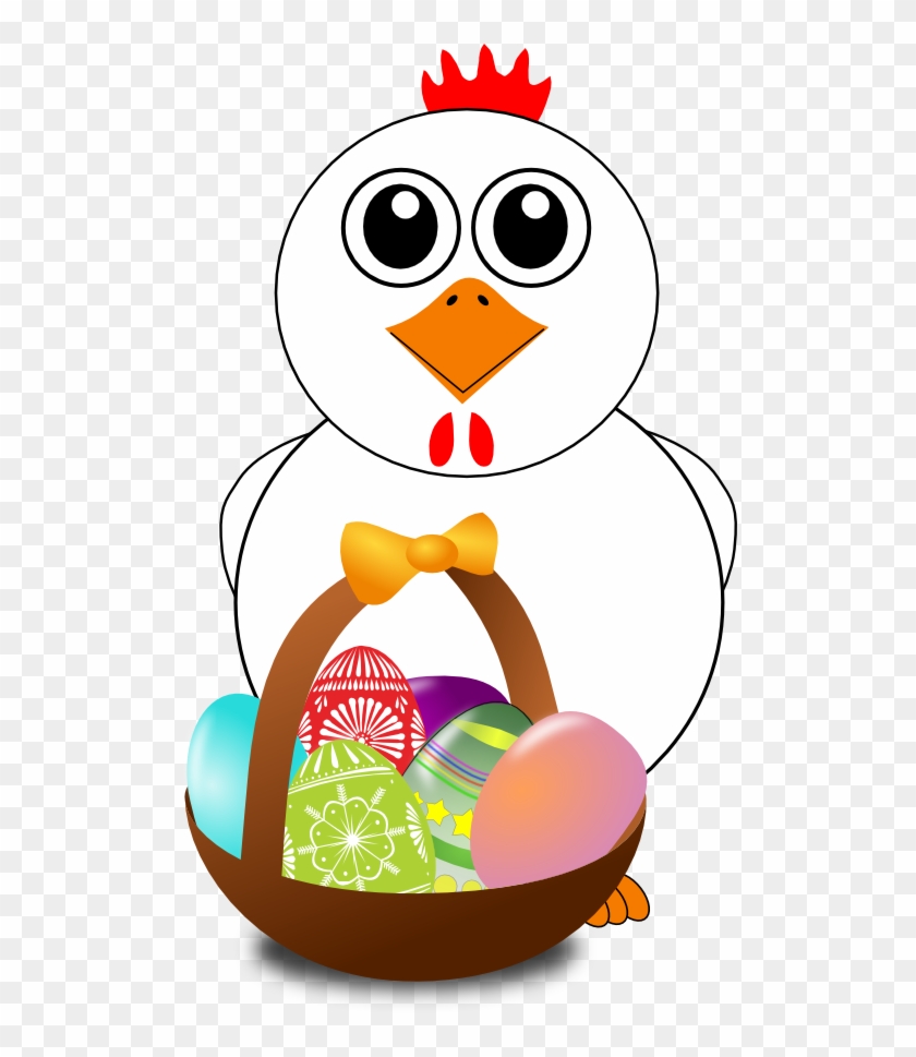 Free Funny Chicken With A Basket Full Of Easter Eggs - Animasi Gambar Kartun Ayam Dan Manusia #184302