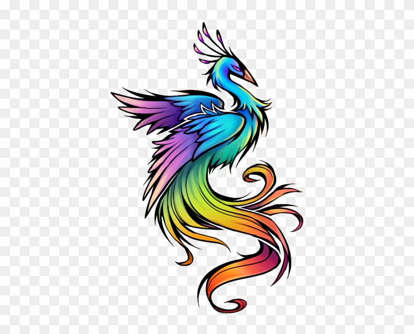 Bird Tattoo For Girls - Colourful Phoenix Tattoo #184350