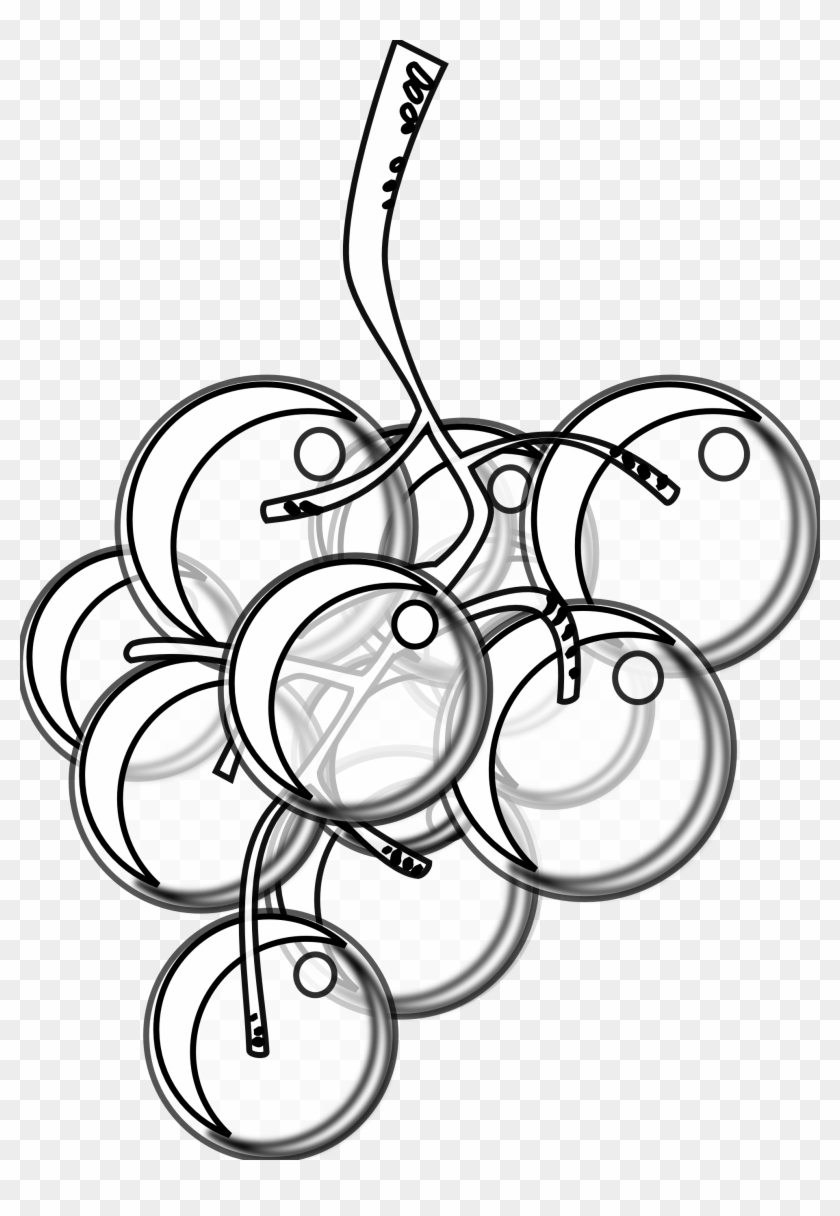 Grapes - Clipart - Black - And - White - Grape Sketch Png #184374