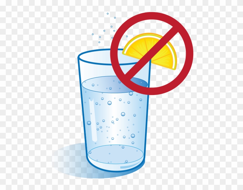 Cartoon Glass Of Sparkling Water, With Lemon Slice, - Water With Lemon Cartoon #184516