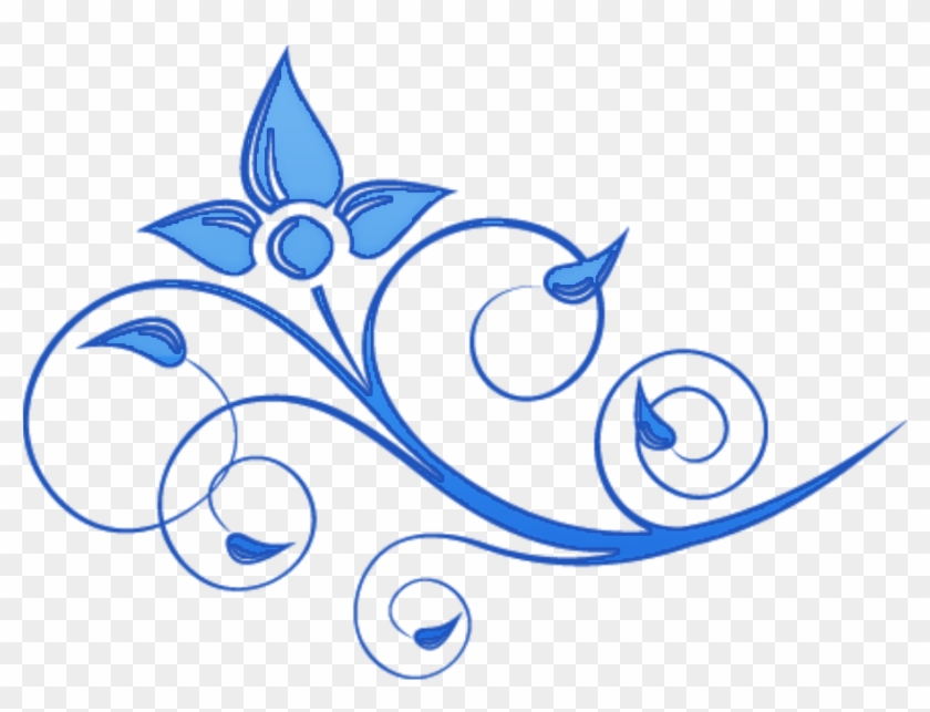 Blue Swirl Png - Blue Floral Swirl Png #184543