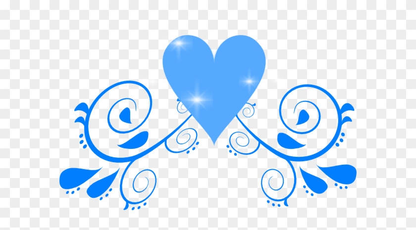 Blue Heart Swirl Clip Art At Clker - Free Paisley Clip Art #184627