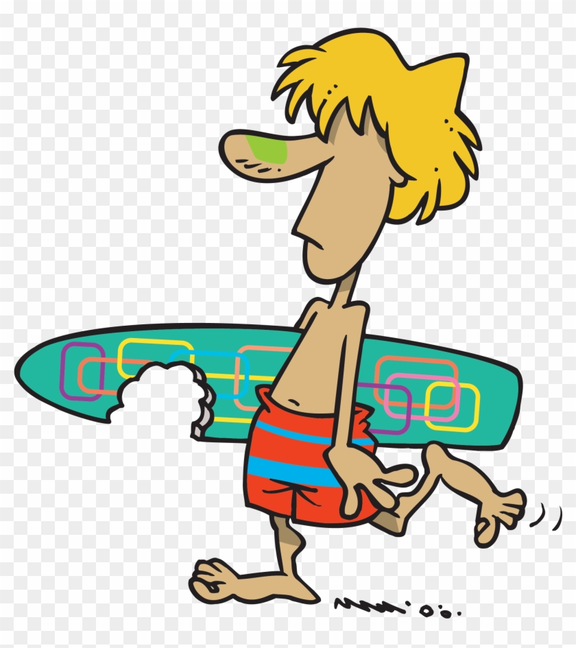 Boy Beach Surfing Clipart - Surfer Dude Clip Art #184661