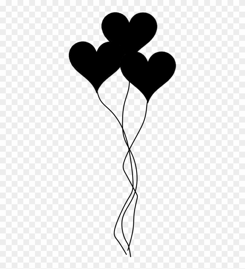Heart Balloons Silhouette Clipart Best Clipart Best - Love Balloons Black And White #184707