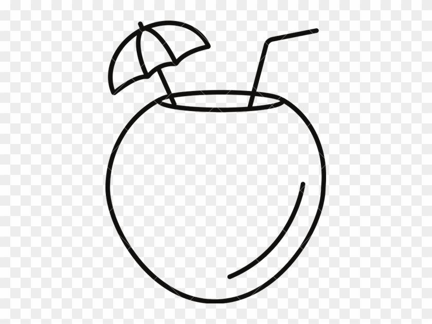 Coconut Water Drink With Straw - Clipart Of Coconut Water #184855