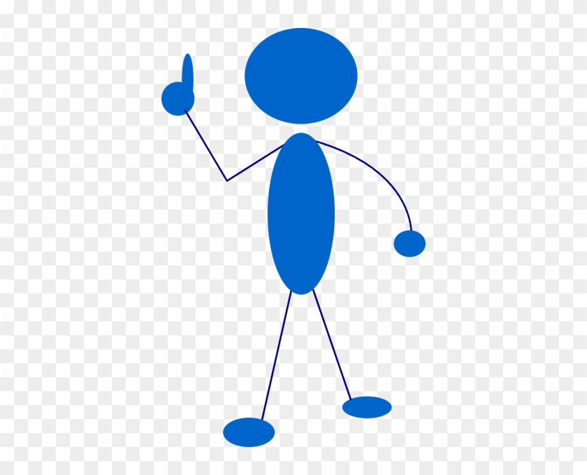 Waving Blue Stick Man Clip Art - Stick Man #184878