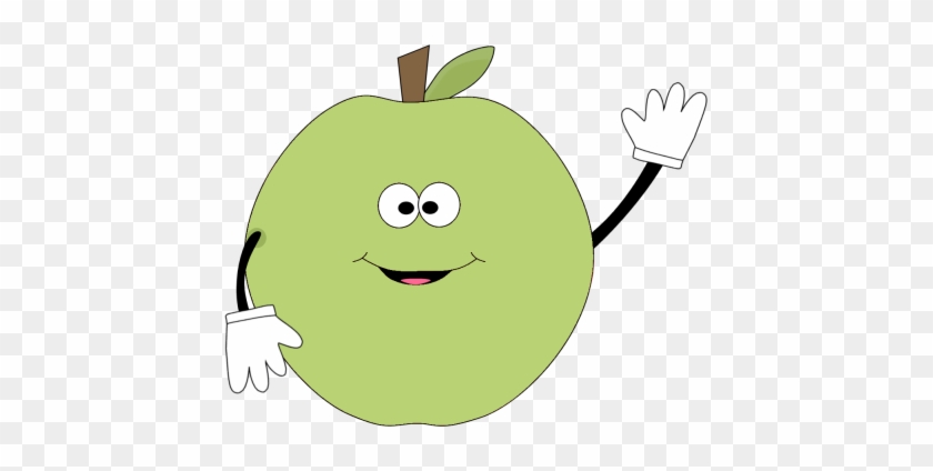 Green Apple Waving Clip Art Green Apple Waving Image - Waving Apple Gif #184976