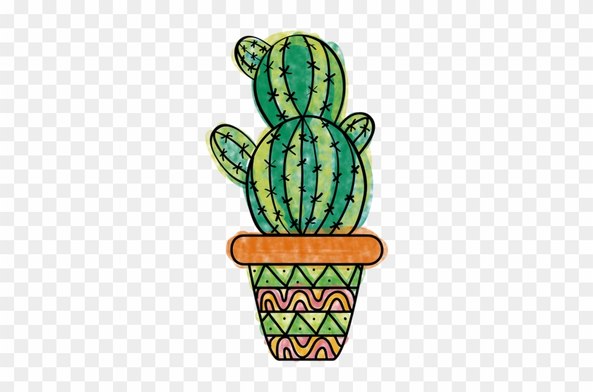 Hand Drawn Colorful Multiple Cactus Pot Png - Cactus Png #185053