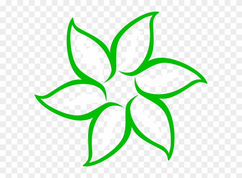 Green Flower Outline Clip Art - Flower Clip Art Black And White #185058