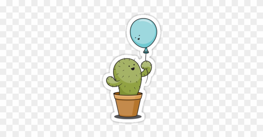 This Is A Love Story Between A Cactus And A Balloon - Stickers Tumblr Cactus #185098