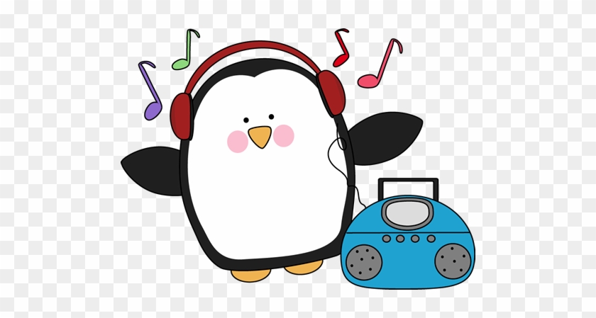 Penguin Listening To Music Clip Art - Penguin Music Clipart #185128