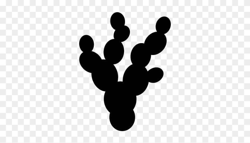 Nopal Mexican Plant Silhouette Vector - Nopal Vector #185166