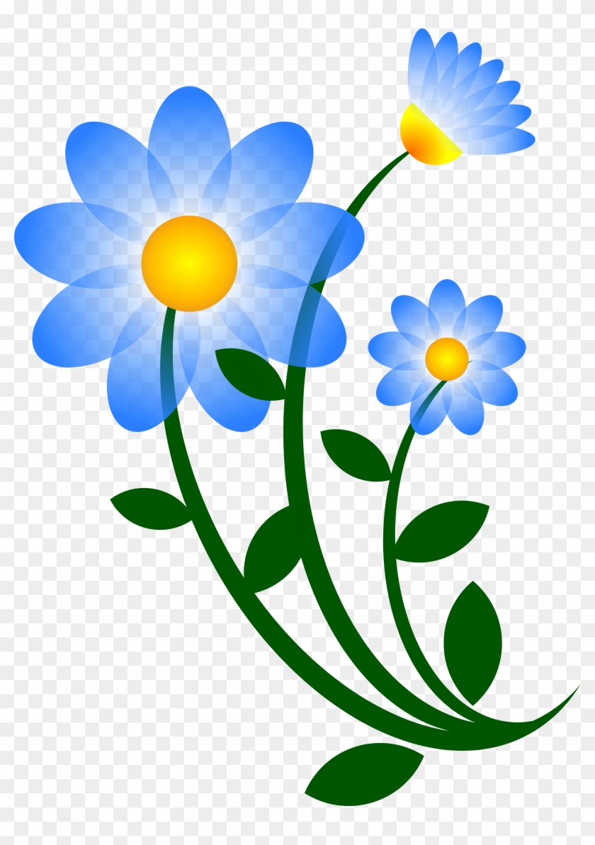 Blue Flower Clipart Big Flower - Blue Flower Clip Art #185197