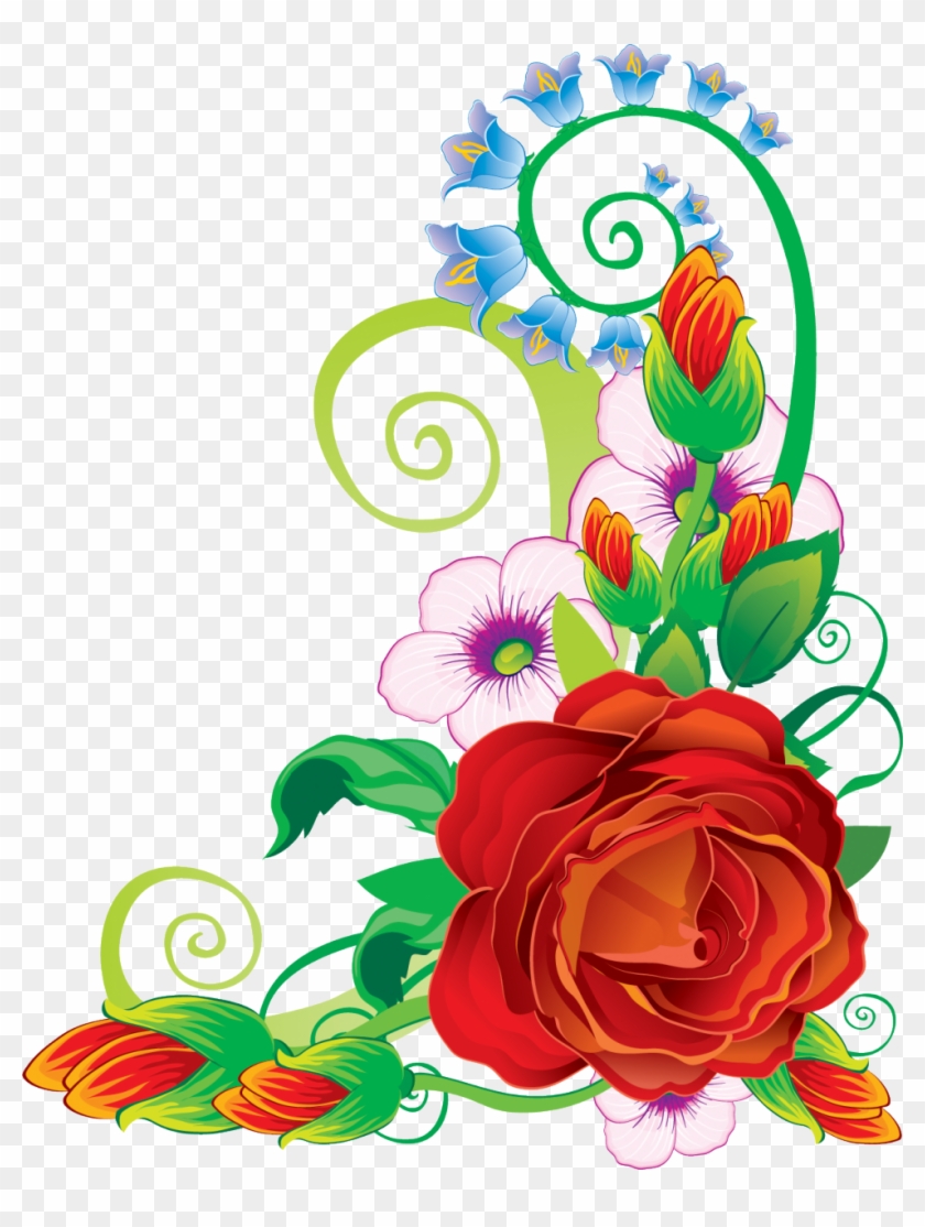 Page Corner Design Flower Hd Png #185238