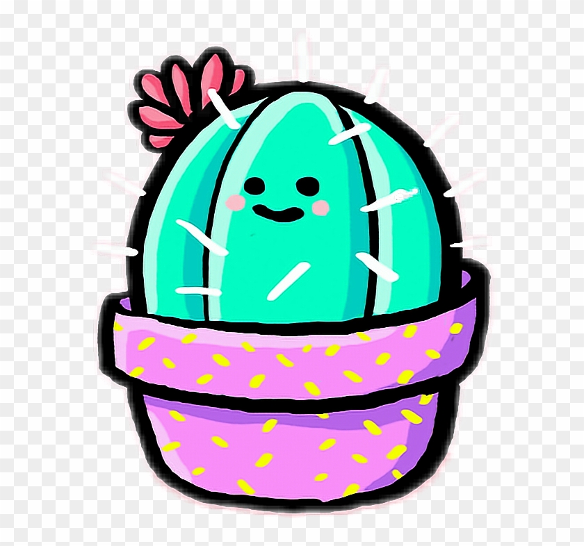 Kawaii Cute Cactus Summer Summervibes Sticker - Cute Cactus Animated #185292