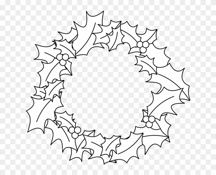 Black And White Christmas Christmas Wreath Template - Christmas Wreath Clip Art Black And White #185326