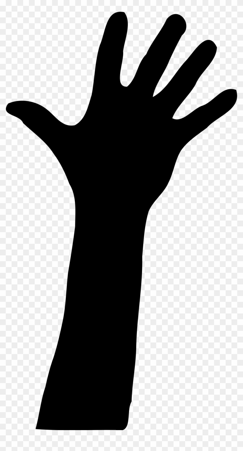 Silhouette Clipart Hand - Raised Hand Silhouette #185421