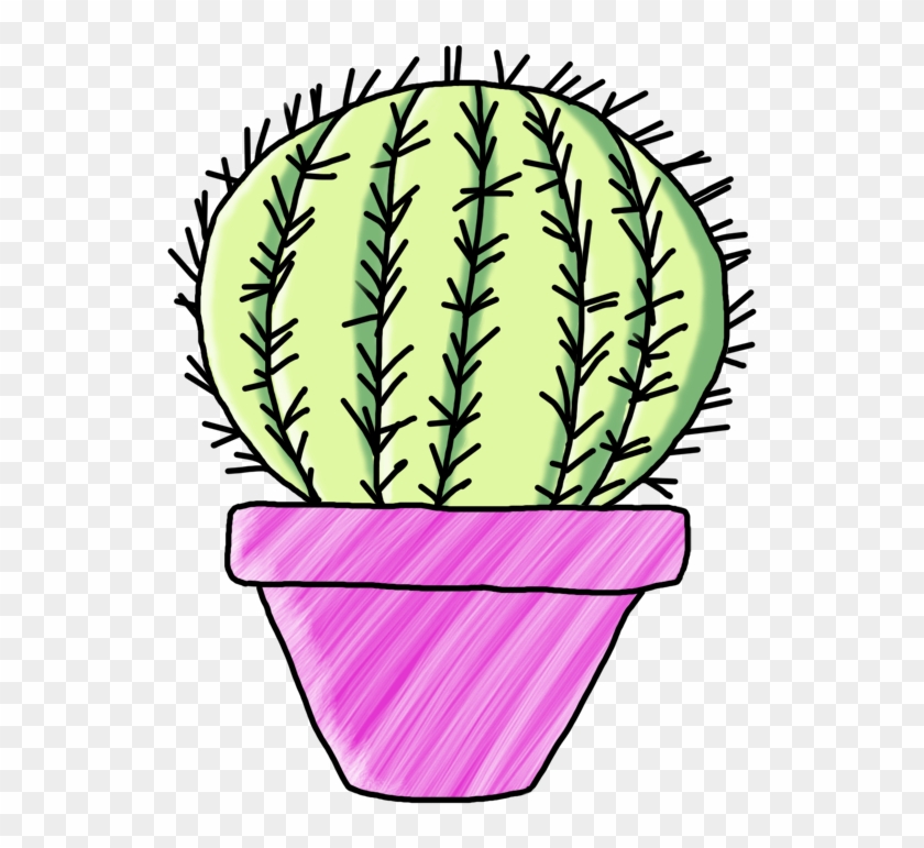 Globular Cactus Line Draw Color - Drawing #185464