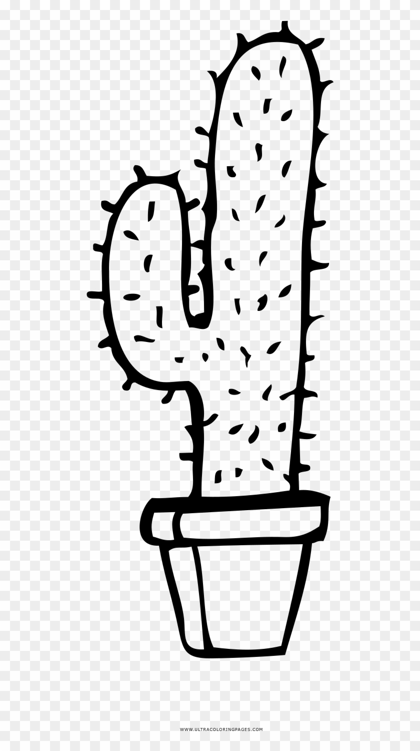 Cactus Coloring Page - Desenho De Cacto Preto E Branco - Free