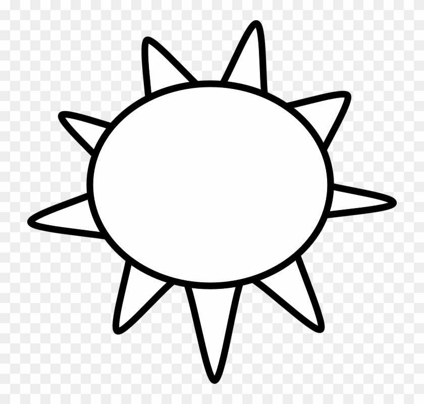 Black And White Symbol For Sunny Sky Vector Image Public - Black And White Sun Clipart #185685