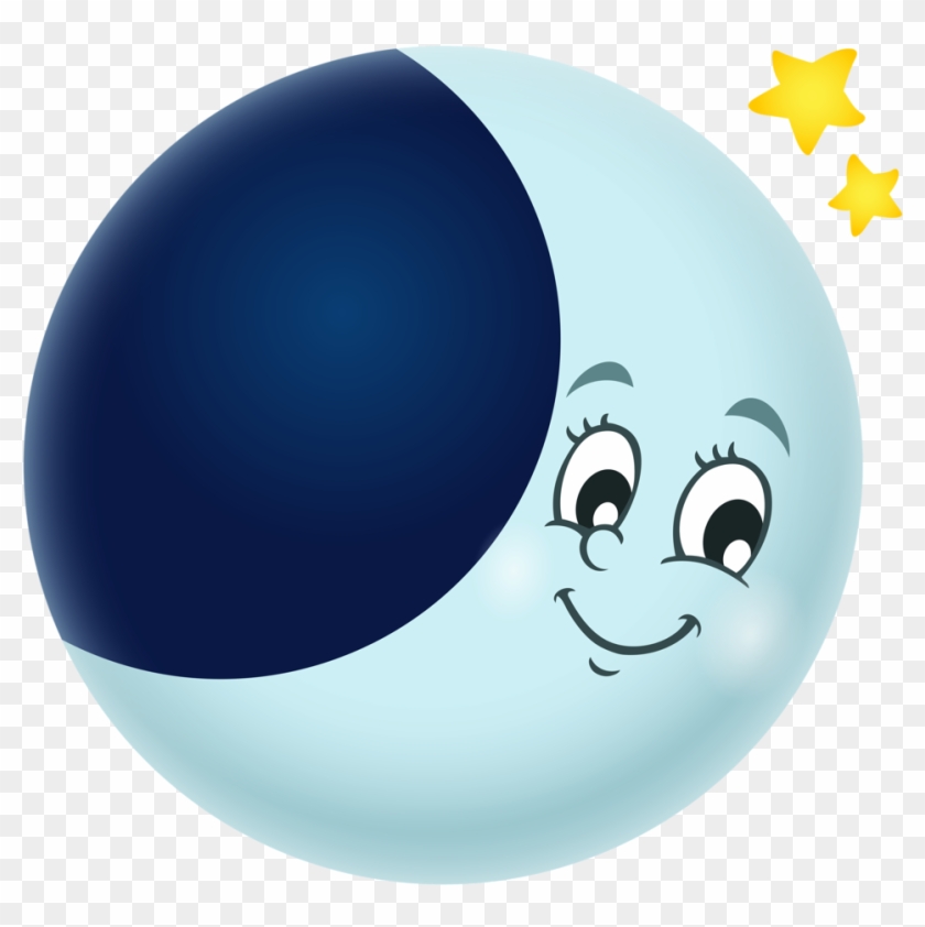 Moon And Stars Theme Collection 1 - Smiling Moon Clipart Blue #185759