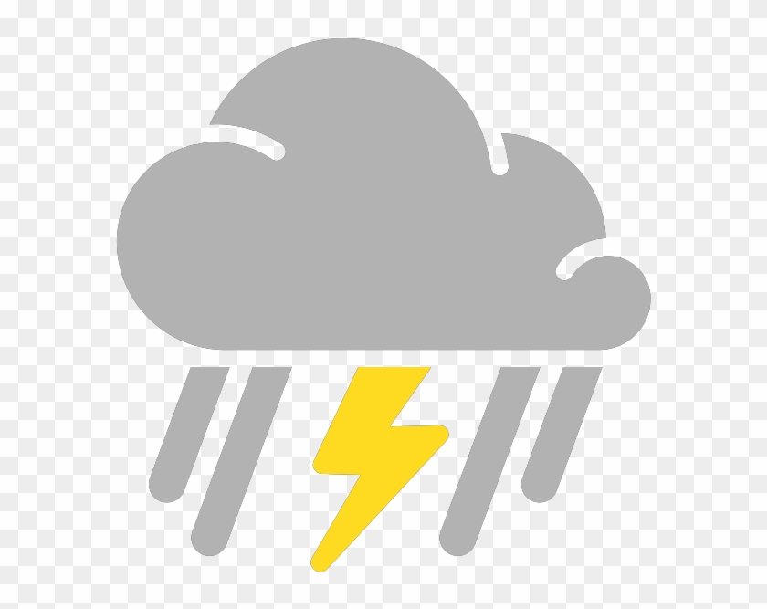 Simple Weather Icons Mixed Rain And Thunderstorms Svg - Scattered Thunderstorm Weather Symbol #185764