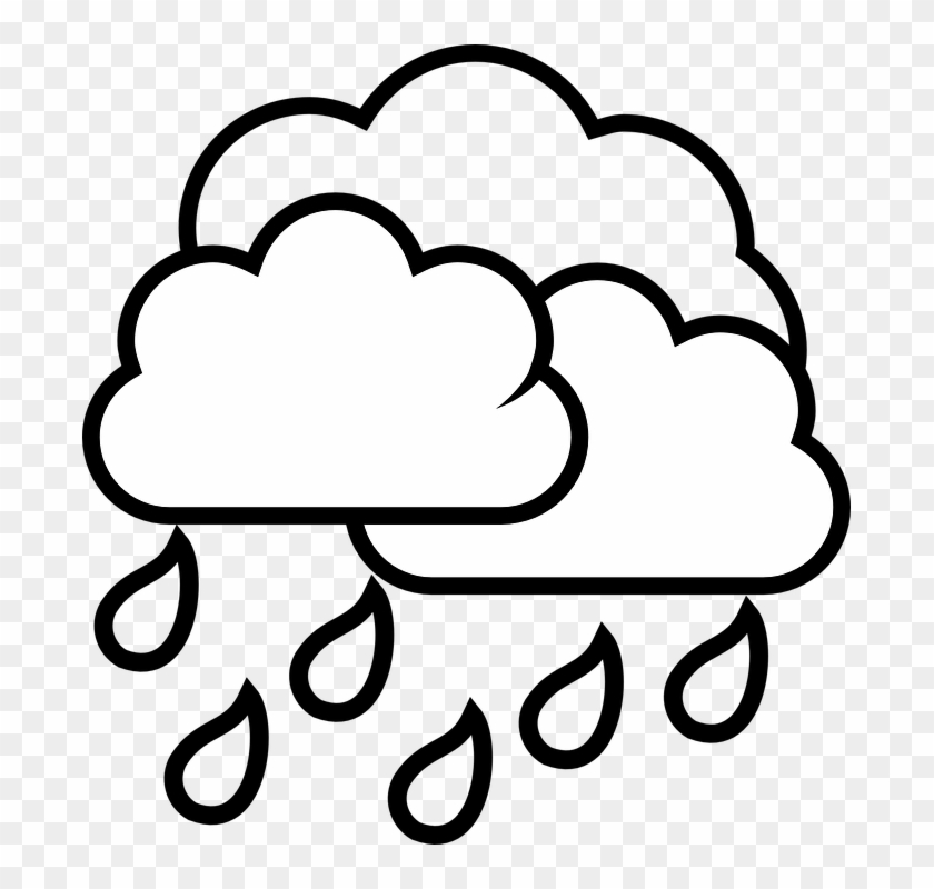 Free Vector Graphic - Black And White Rain Cloud #185795