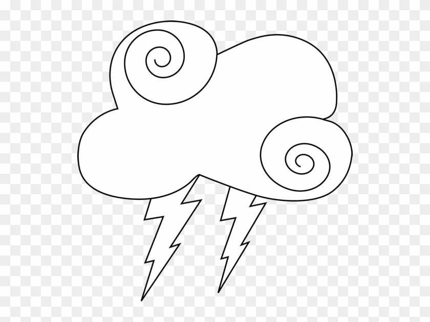 Cloud - Clipart - Black - And - White - Black And White Clipart Thunderstorm #185807