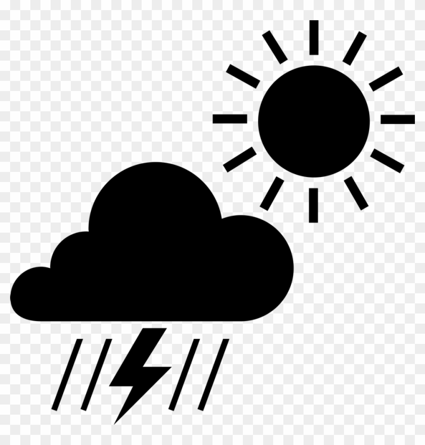 Scattered Thunderstorms Clipart Image - Blue Sun Icon Png #185910