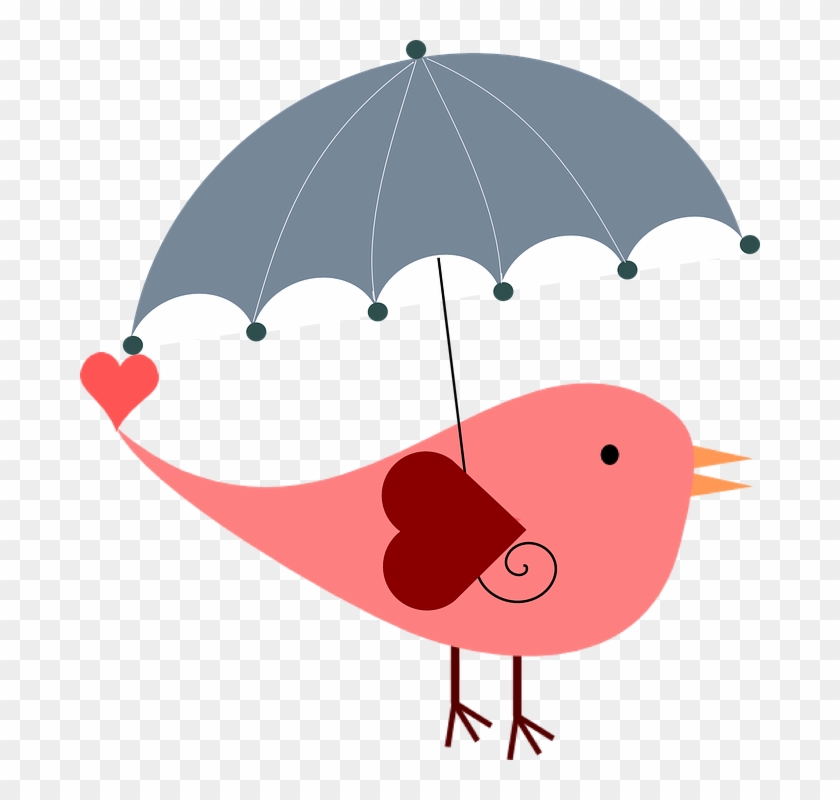 Whimsical Umbrella, Bird, Weather, Rain, Cute, Cover, - Bridal Shower Umbrella Clip Art #185950