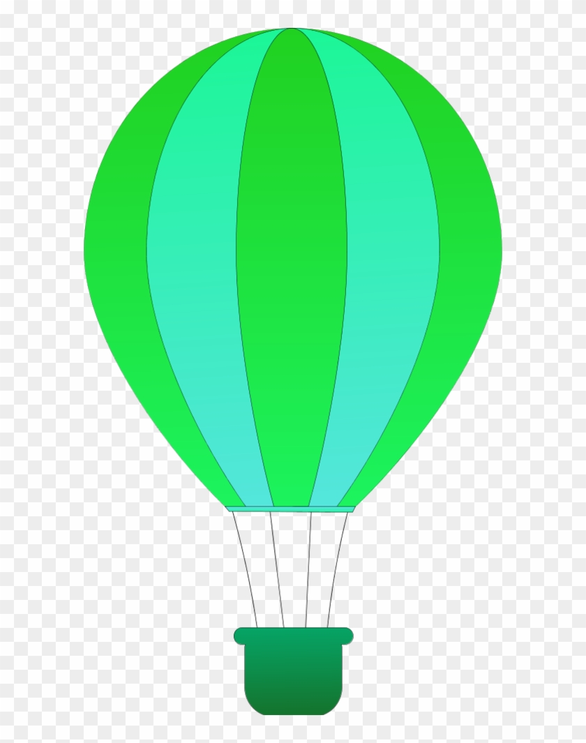 Vertical Striped Hot Air Balloons - Green Hot Air Balloon Clip Art #186021
