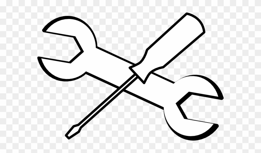 Screw Driver Drawing - Outline Of A Spanner #186063