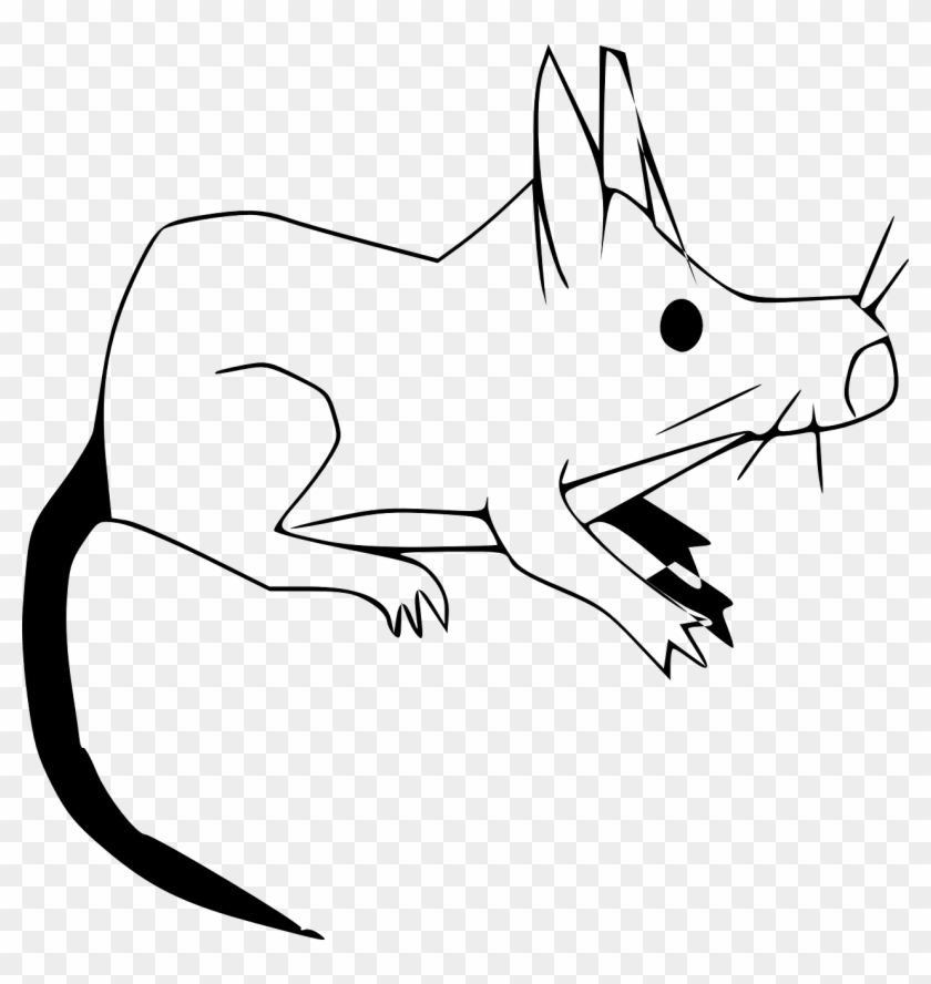 Rat Mouse Clipart Black - Gambar Hewan Hitam Putih Tikus #1063970