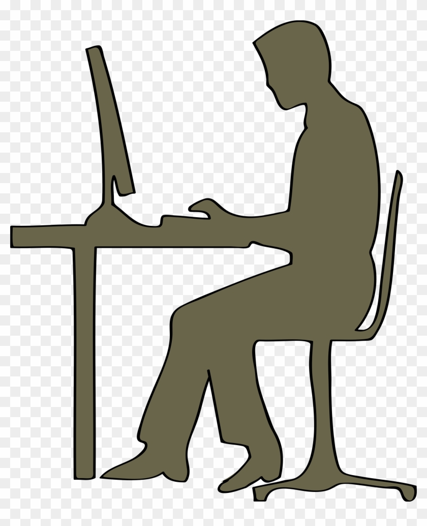 Clipart - Computer Desk Silhouette #1064311