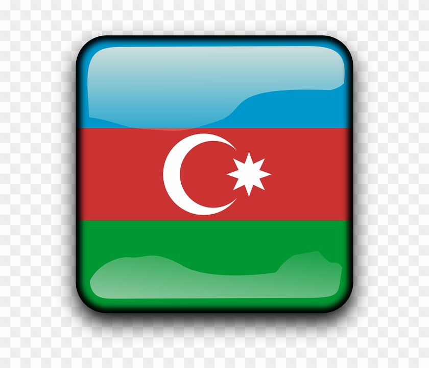 Button Azerbaijan, Flag, Country, Nationality, Square, - Flag Of Brazil #1064731