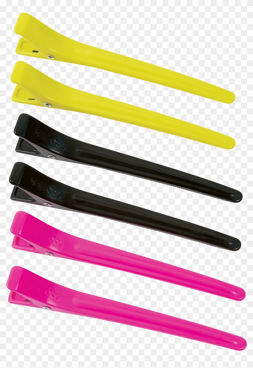 Color Trak Duckbill Clips Pinkblackyellow 6 Count #1065108