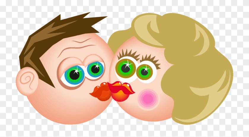 Medium Image - Kissing Couple Cartoon Png #1065169