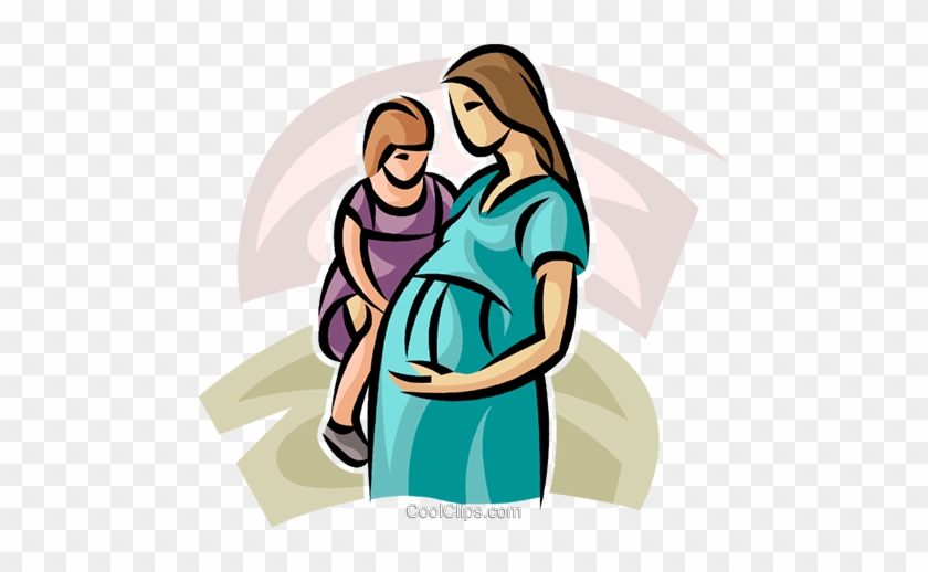 Pregnant Mother And Young Child Royalty Free Vector - Pregnant Woman Clip Art #1065356
