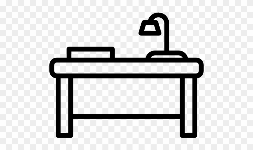 Teacher Desk Icon - Desk Black And White #1065395