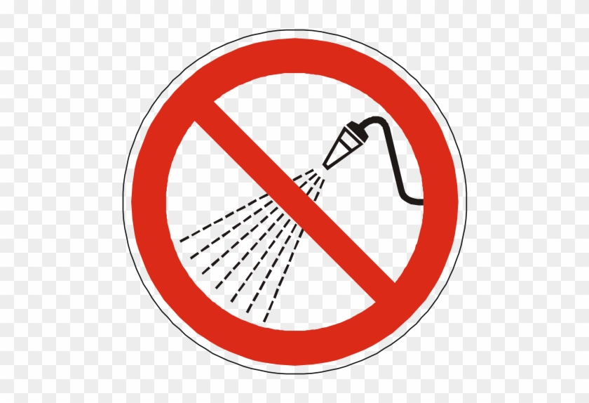 Do Not Use Water Sign - Aufkleber Mit Wasser Spritzen Verboten D-p017 200mm #1065407