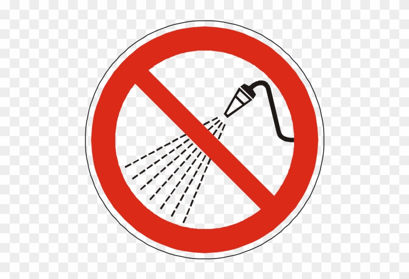 Do Not Use Water Sign - Aufkleber Mit Wasser Spritzen Verboten D-p017 200mm #1065407