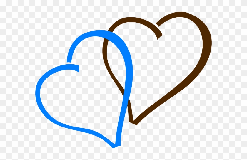 Brown And Blue Hearts Svg Clip Arts 600 X 465 Px - Blue And Brown Hearts #1065565