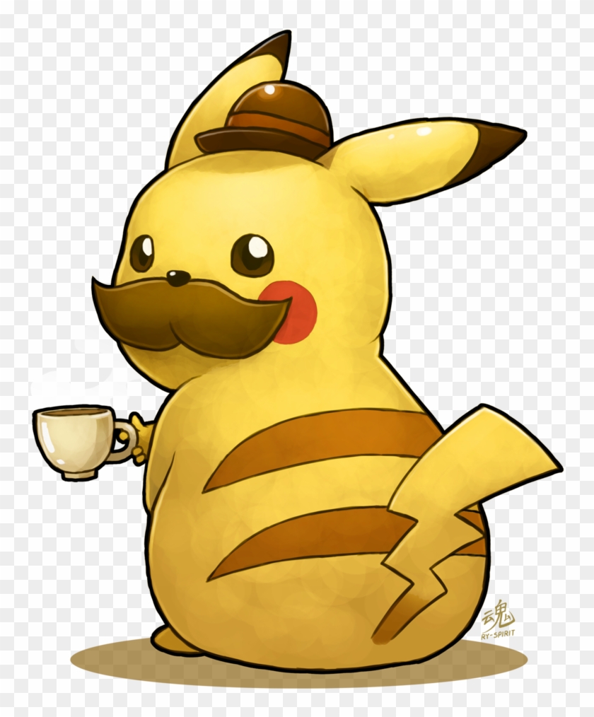 Just A Pikachu Enjoying Some Tea - Pikachu With A Top Hat #1065684