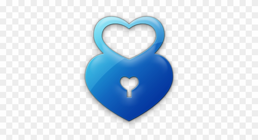 Lock Clipart Blue - Heart #1065853