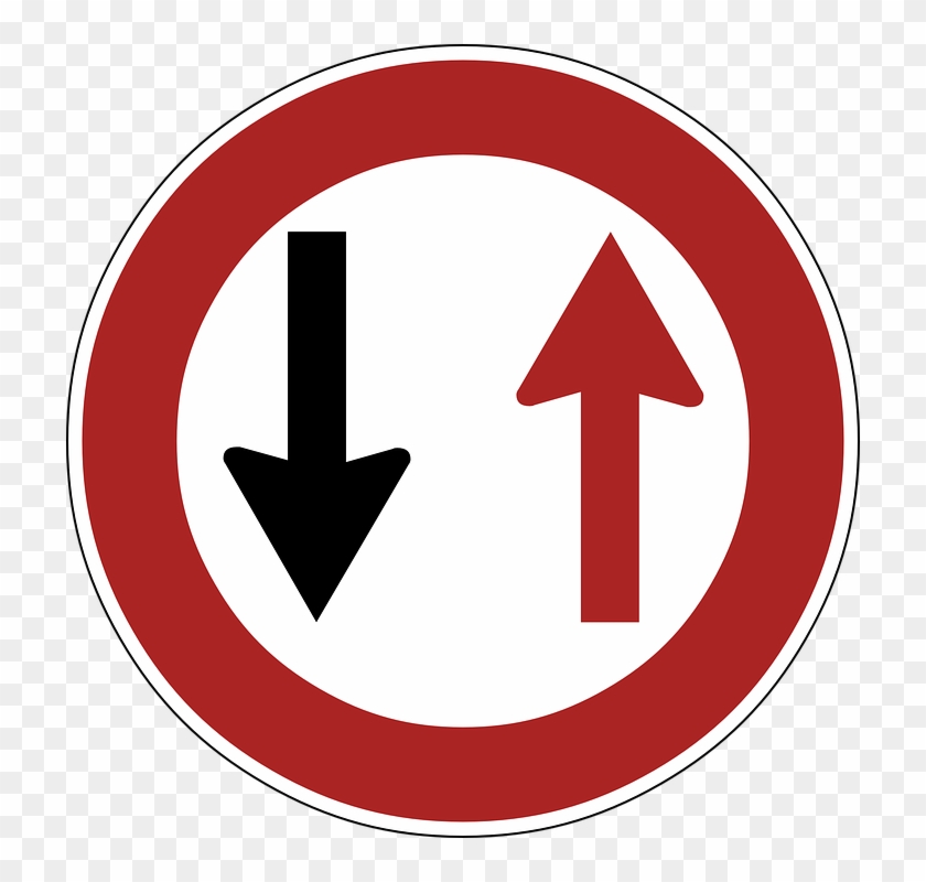How To Draw A Stop Sign 15, Buy Clip Art - Verkeersbord 2 Pijlen #1065934