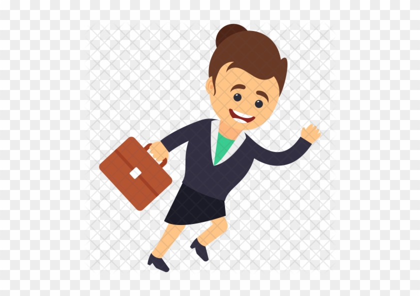 Business Woman In Hurry Icon - Businessperson #1066084