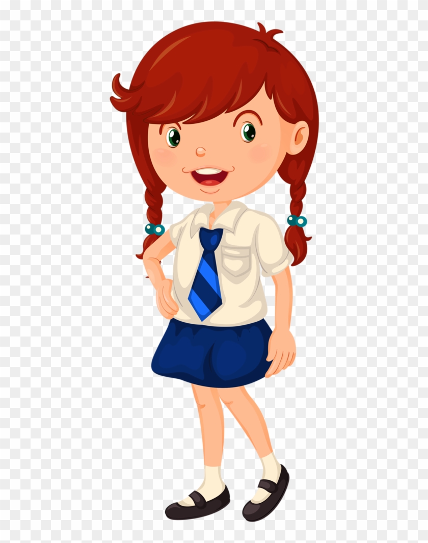 Album - Cartoon Girl In A School Dress - Free Transparent PNG Clipart  Images Download