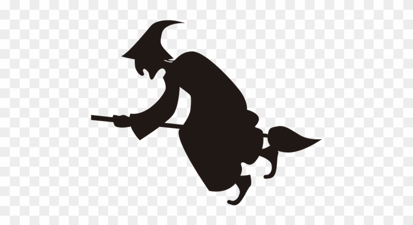 Witch On Broom Silhouette - Witch Transparent #1066277